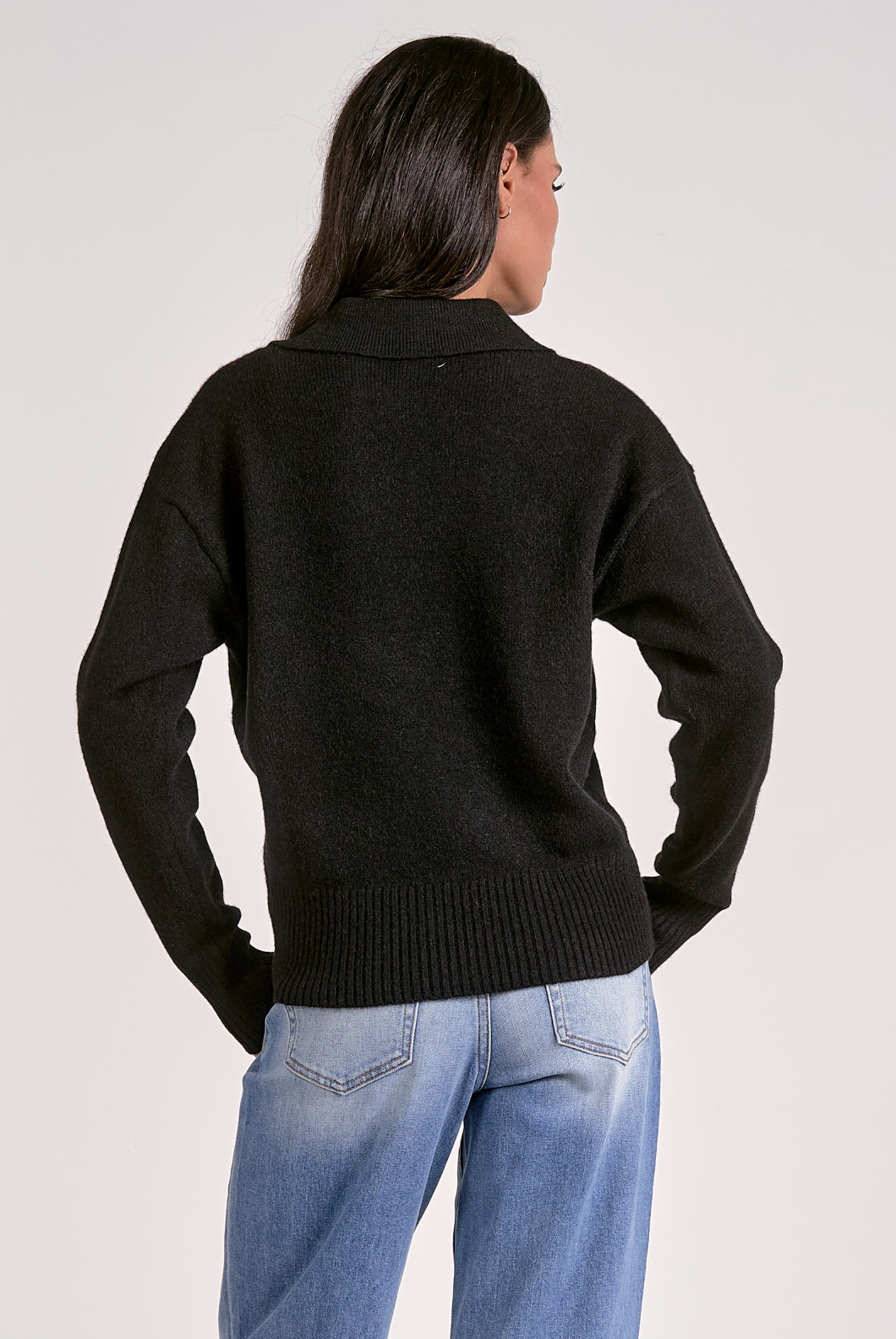 Black Polo Collar Sweater