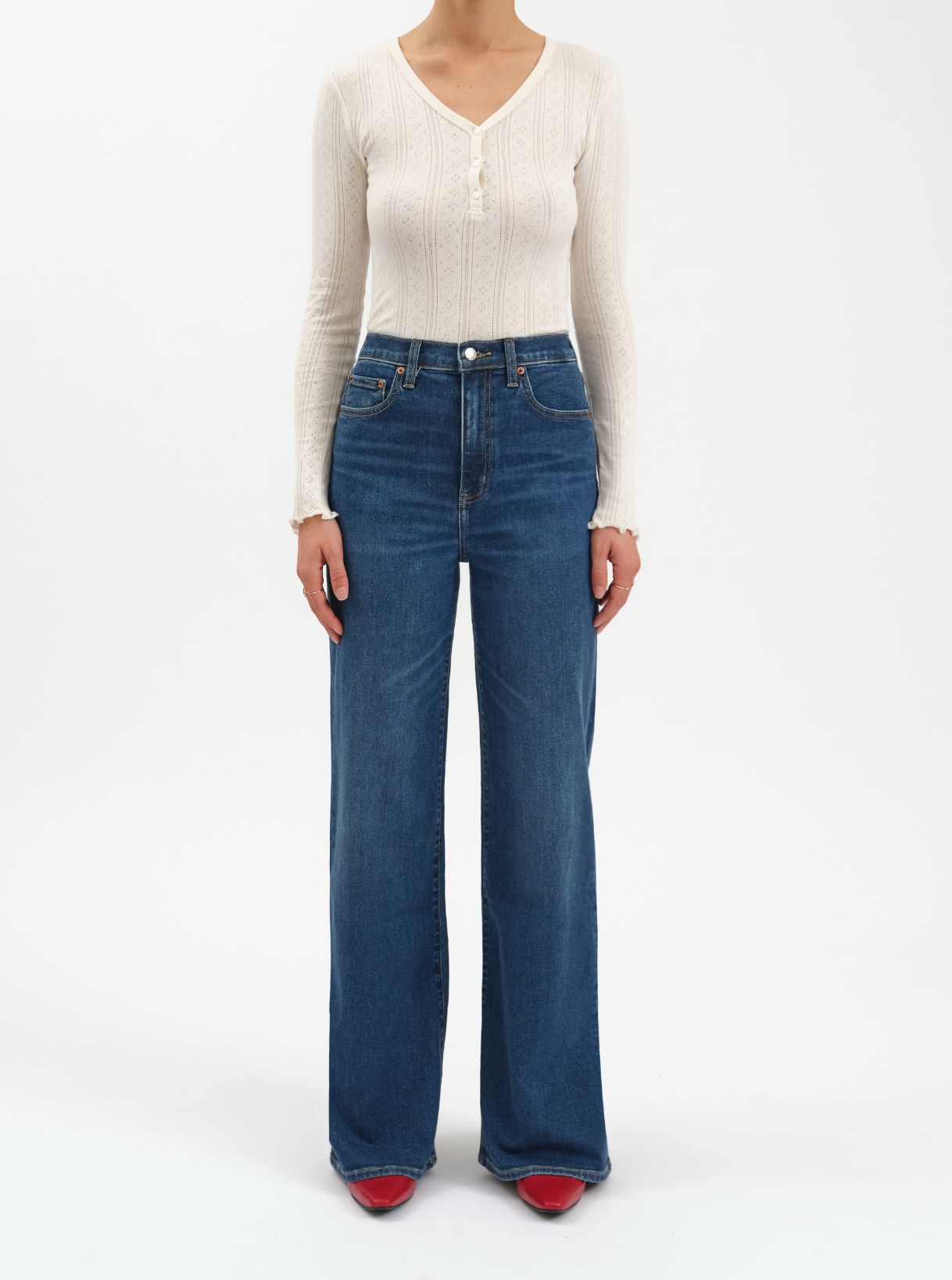 Far Out High Rise Wide Leg in Waterfall