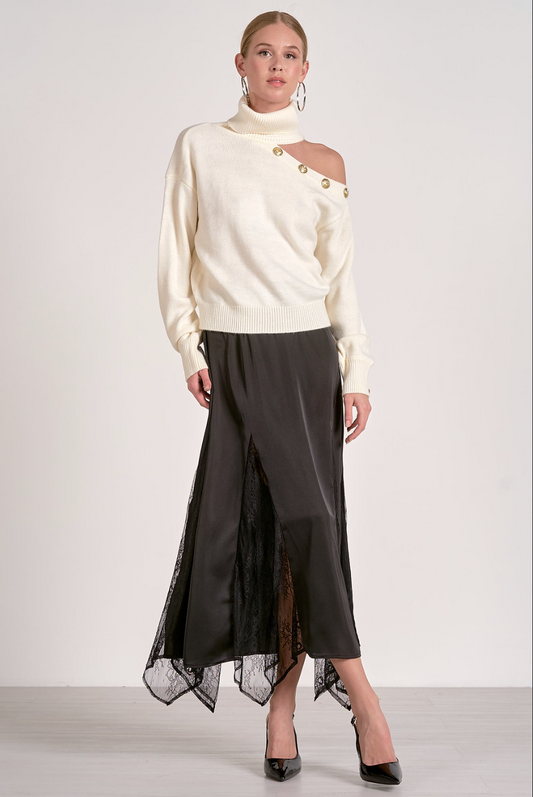 Black Lace Midi Skirt