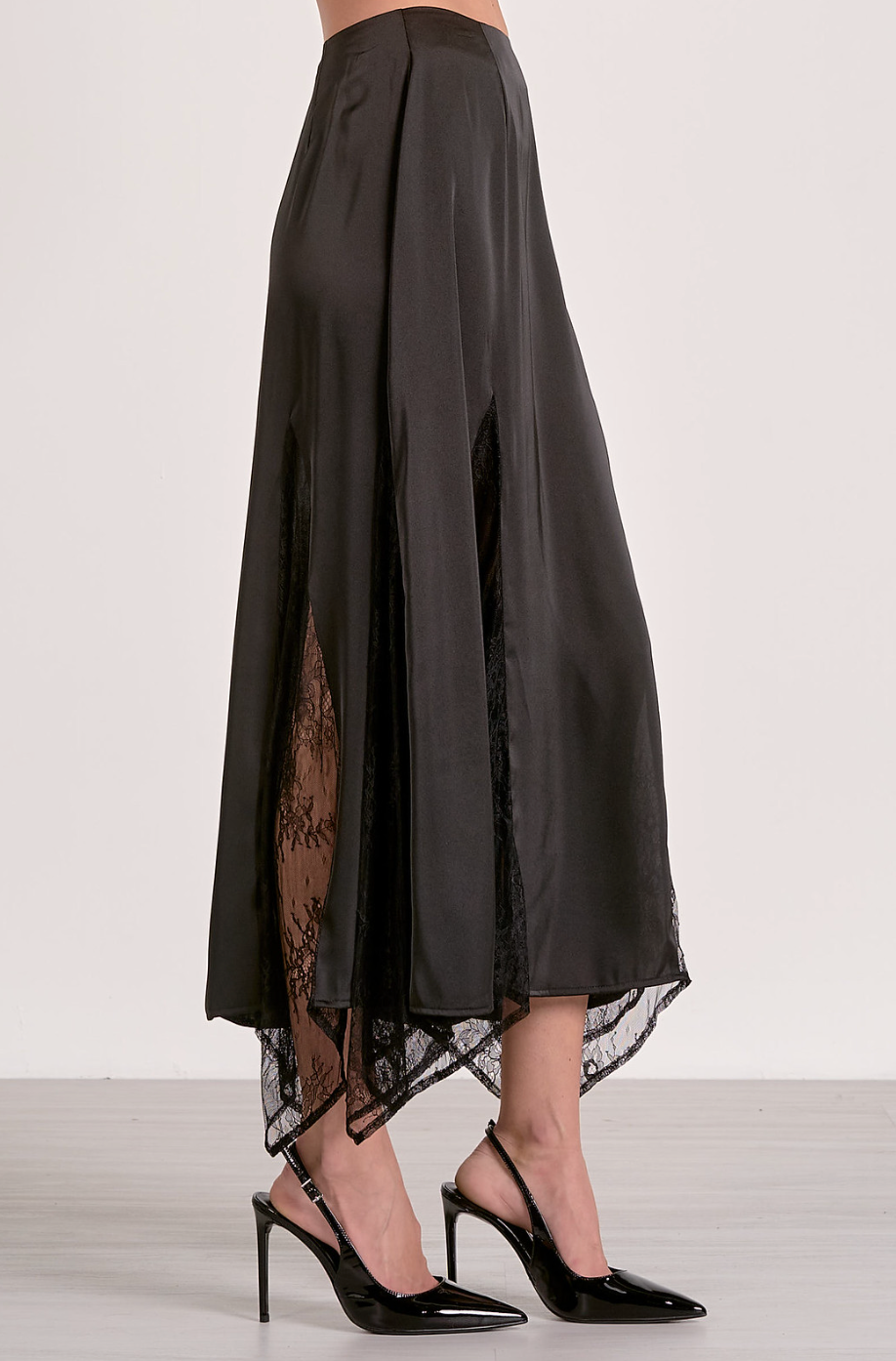 Black Lace Midi Skirt