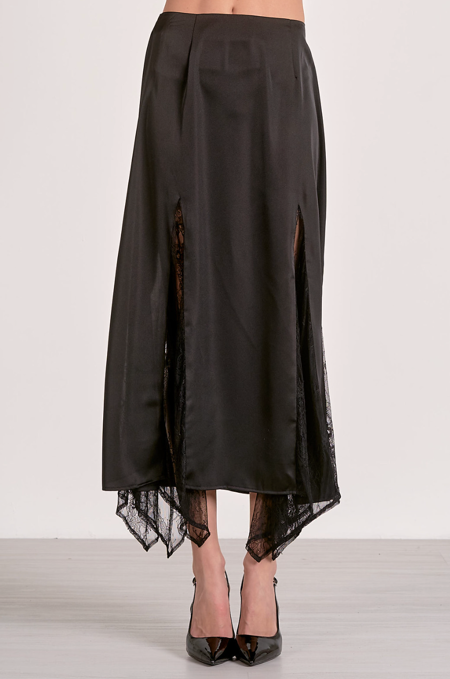Black Lace Midi Skirt