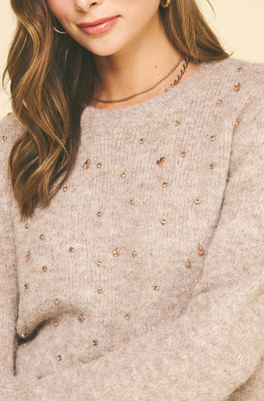 Rhinestone Knit Sweater