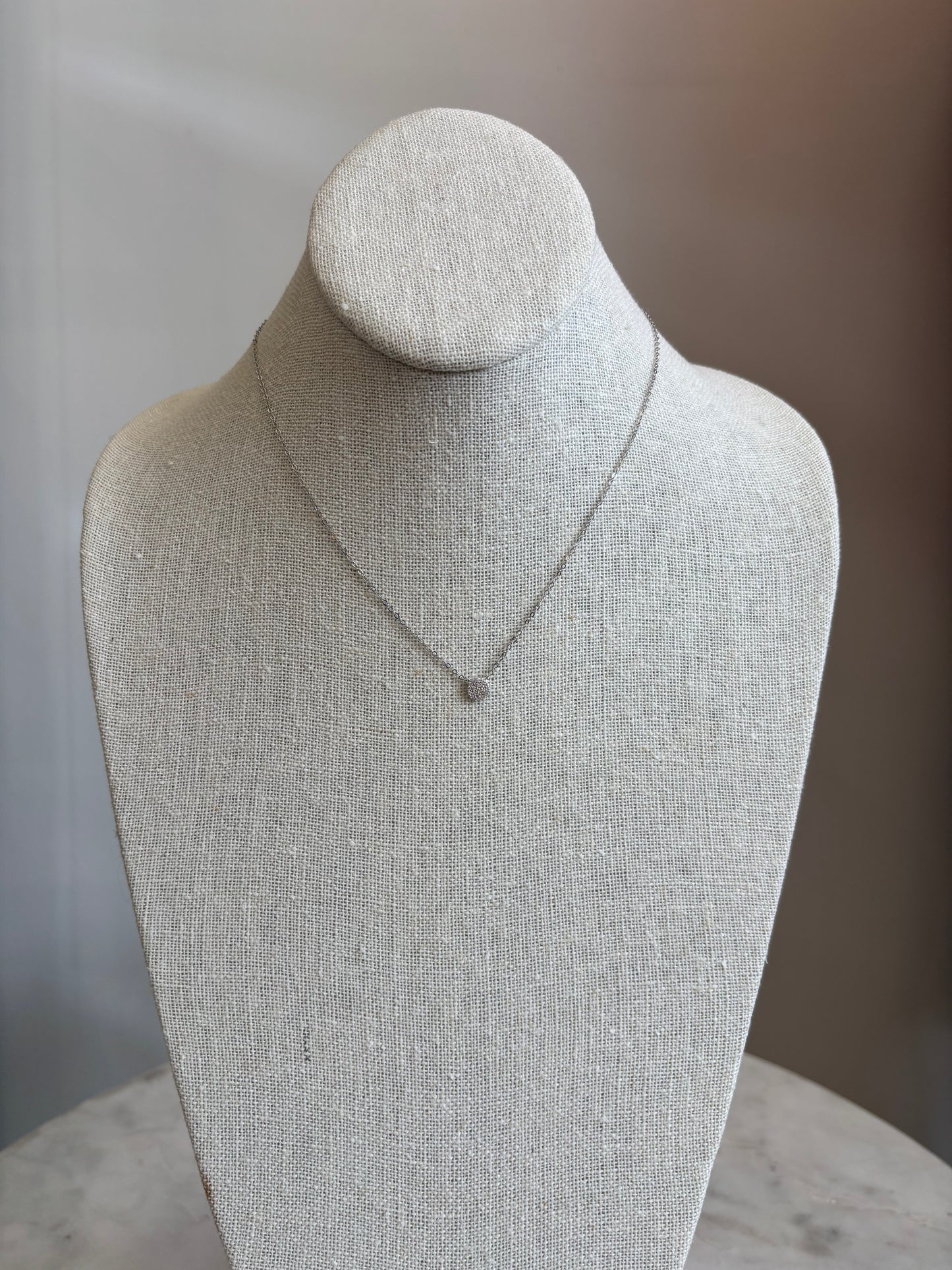 Pave Disc Necklace