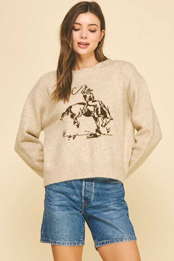 Cowboy Crewneck Sweater Oatmeal