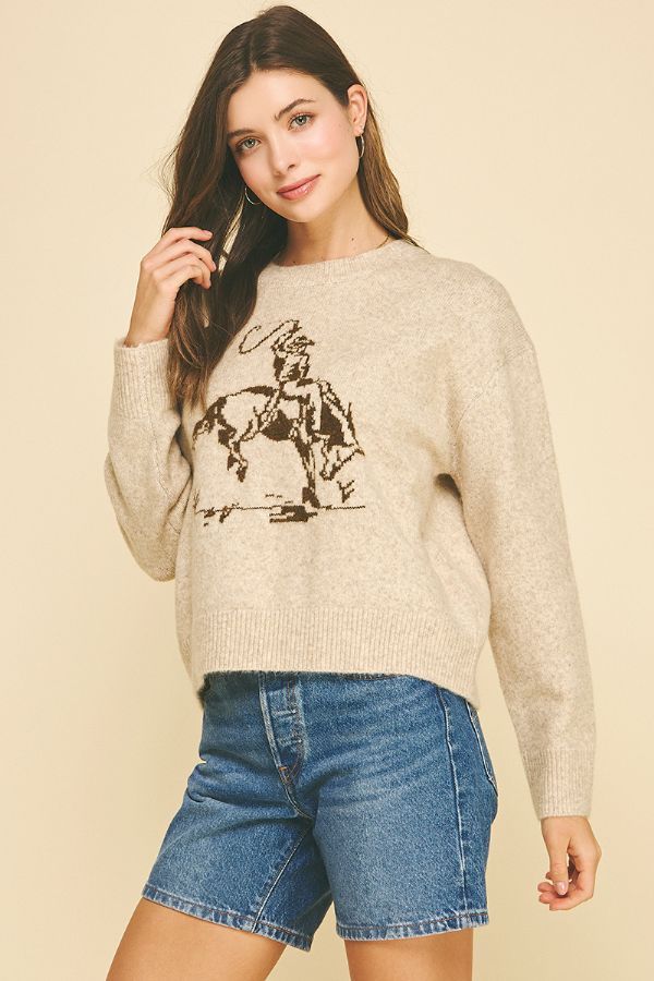 Cowboy Crewneck Sweater Oatmeal