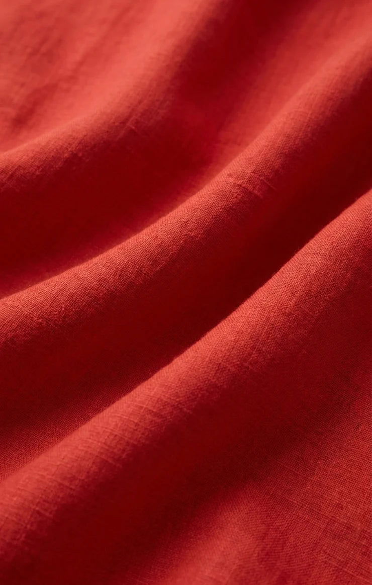 Sloane Linen Cropped Tank Chili Pepper