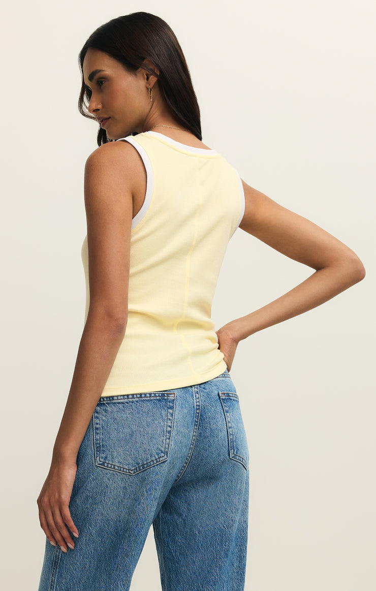 Sirena Contrast Rib Tank Pineapple