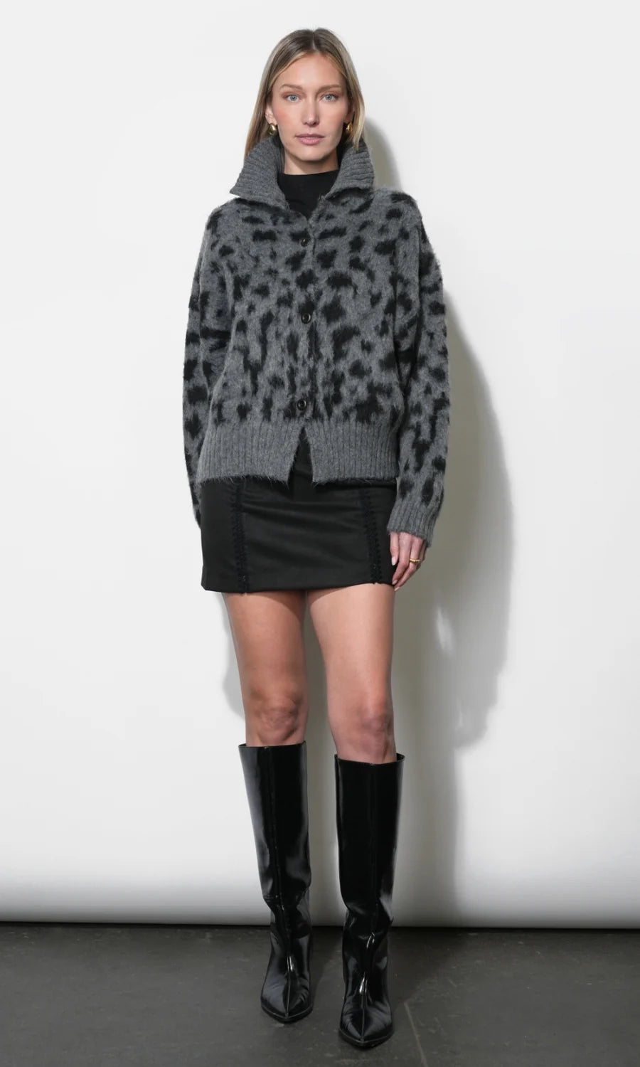 Paloma Ultra Soft Shaggy Funnel Neck Cardigan
