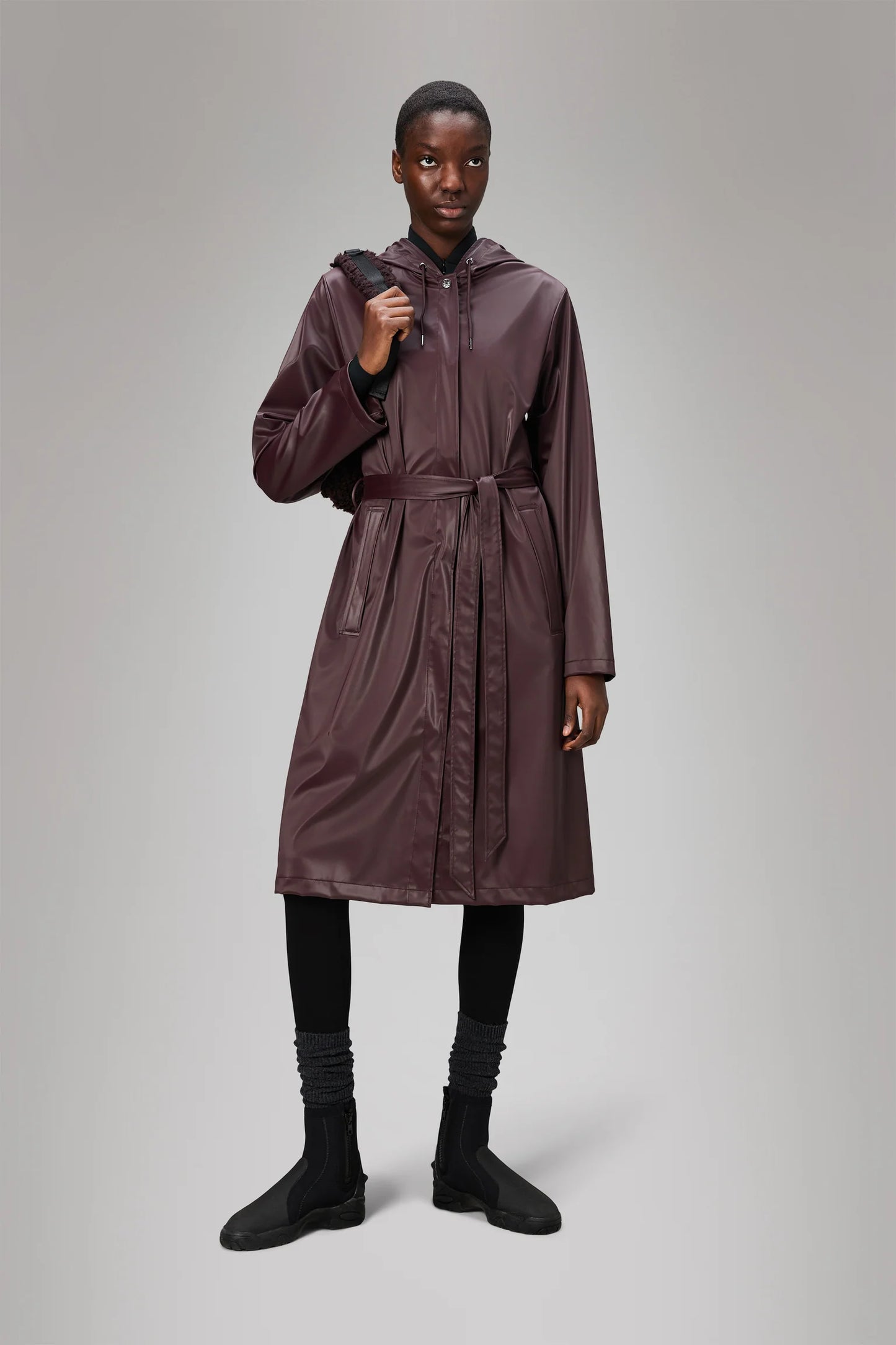 Wine A-Line Longer W Jacket