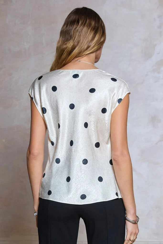 Polka Dot Cowl Top