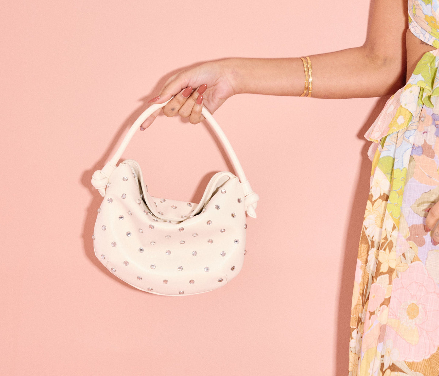 Elis Mini Crescent Bag w/Crystals