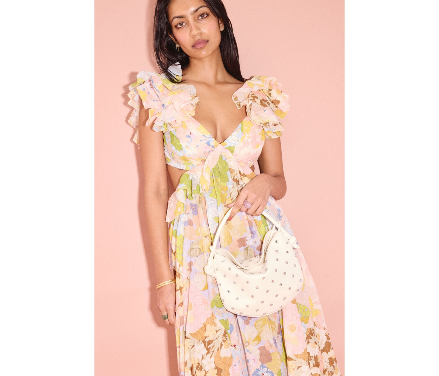 Elis Mini Crescent Bag w/Crystals