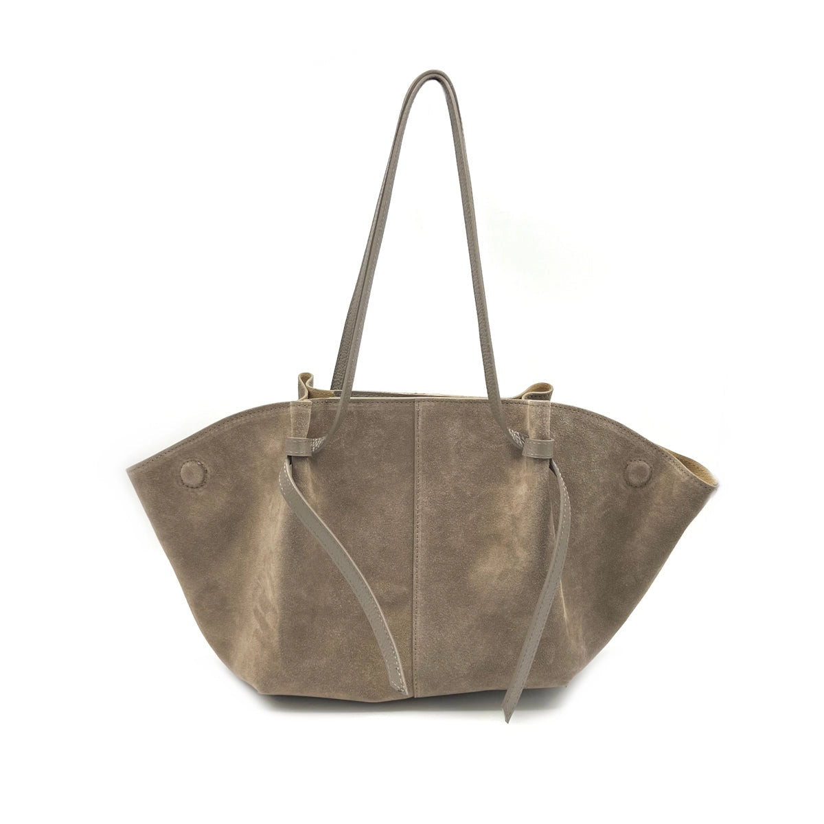 Suede Leather Shopper Taupe