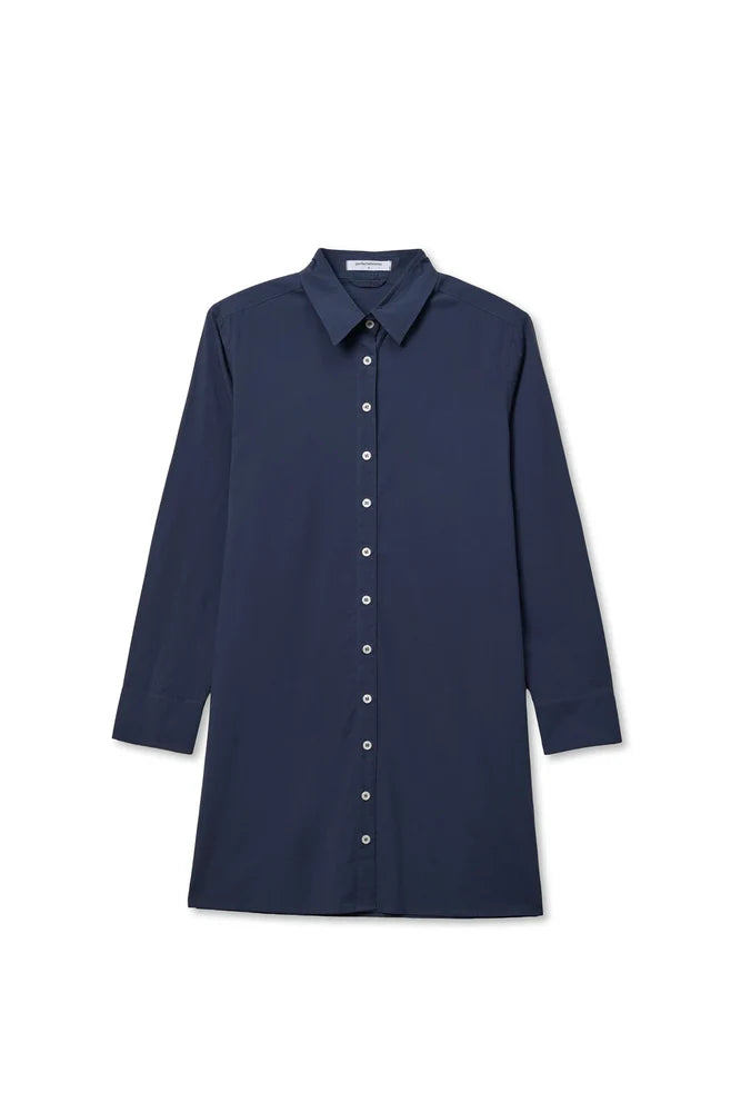 Felicia Poplin Shirt Dress Navy