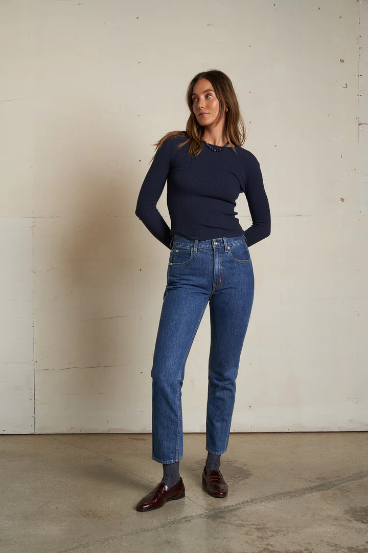 Jolie Navy Rib Sweater