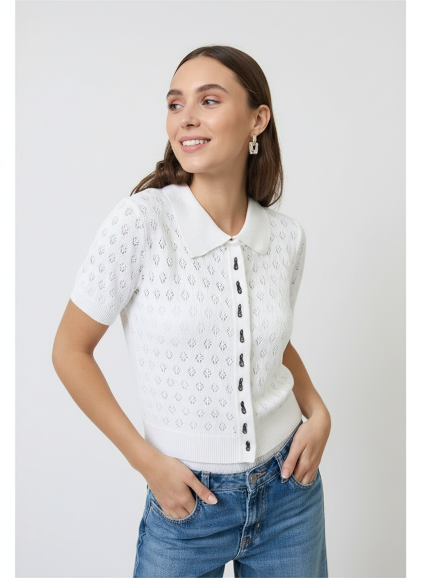 Charlie Eyelet Stitch Top