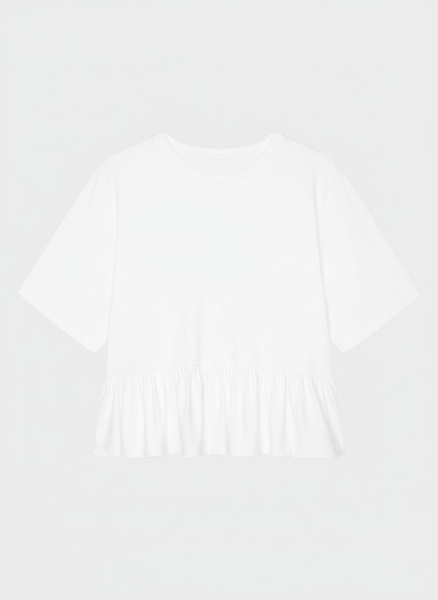 The Oversized Ruffle Peplum Tee
