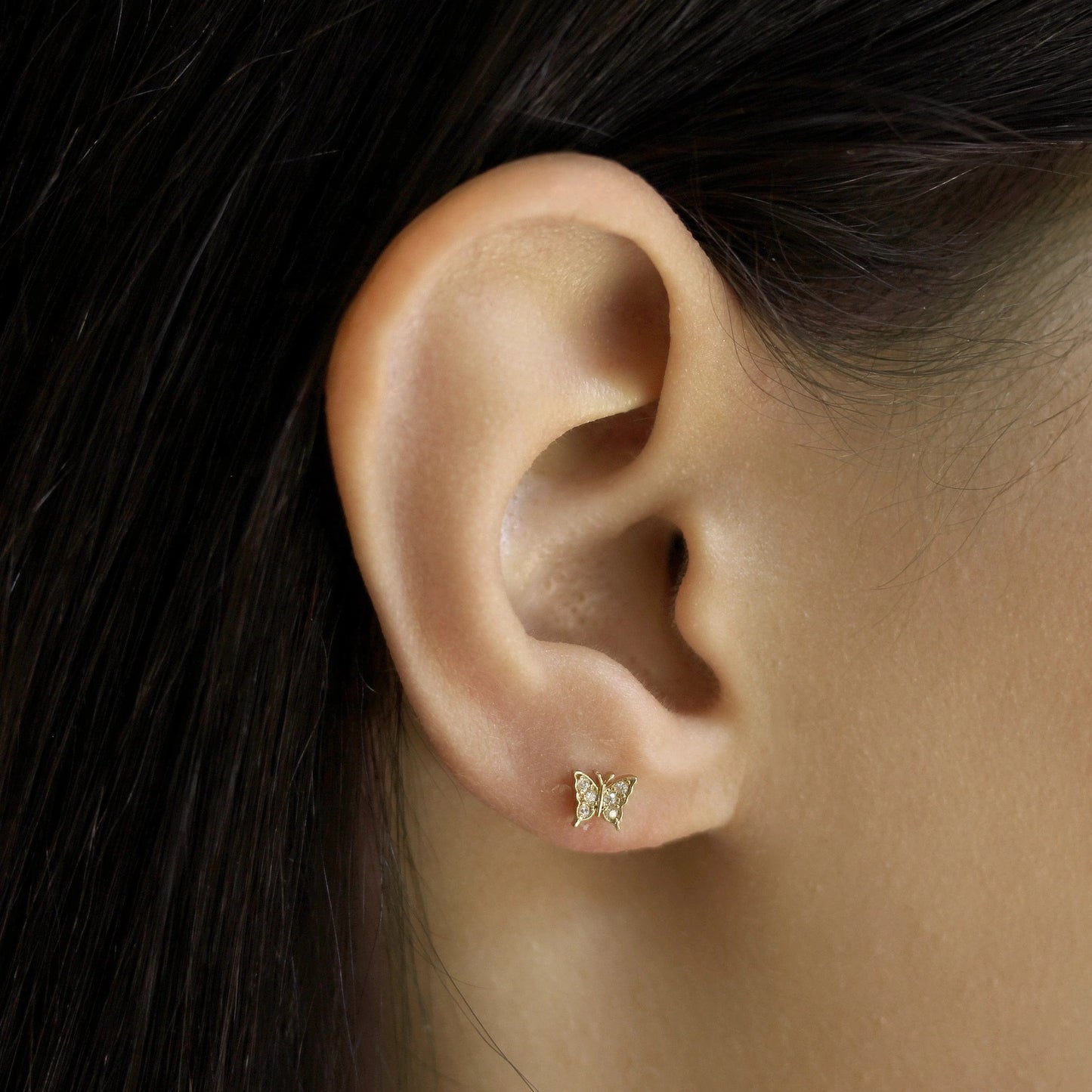 CZ Butterfly Stud