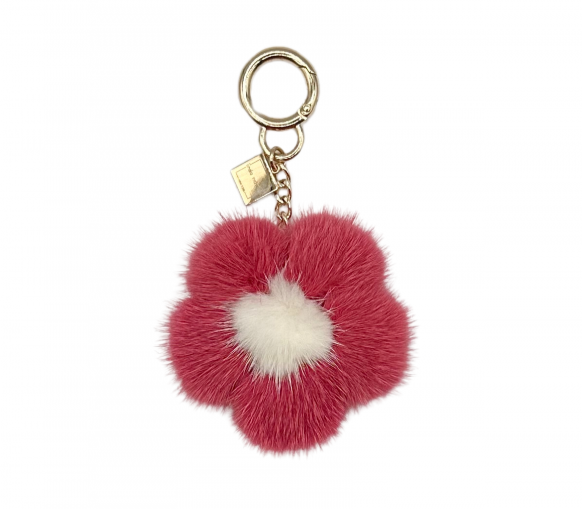 Mink Flower Bag Charms