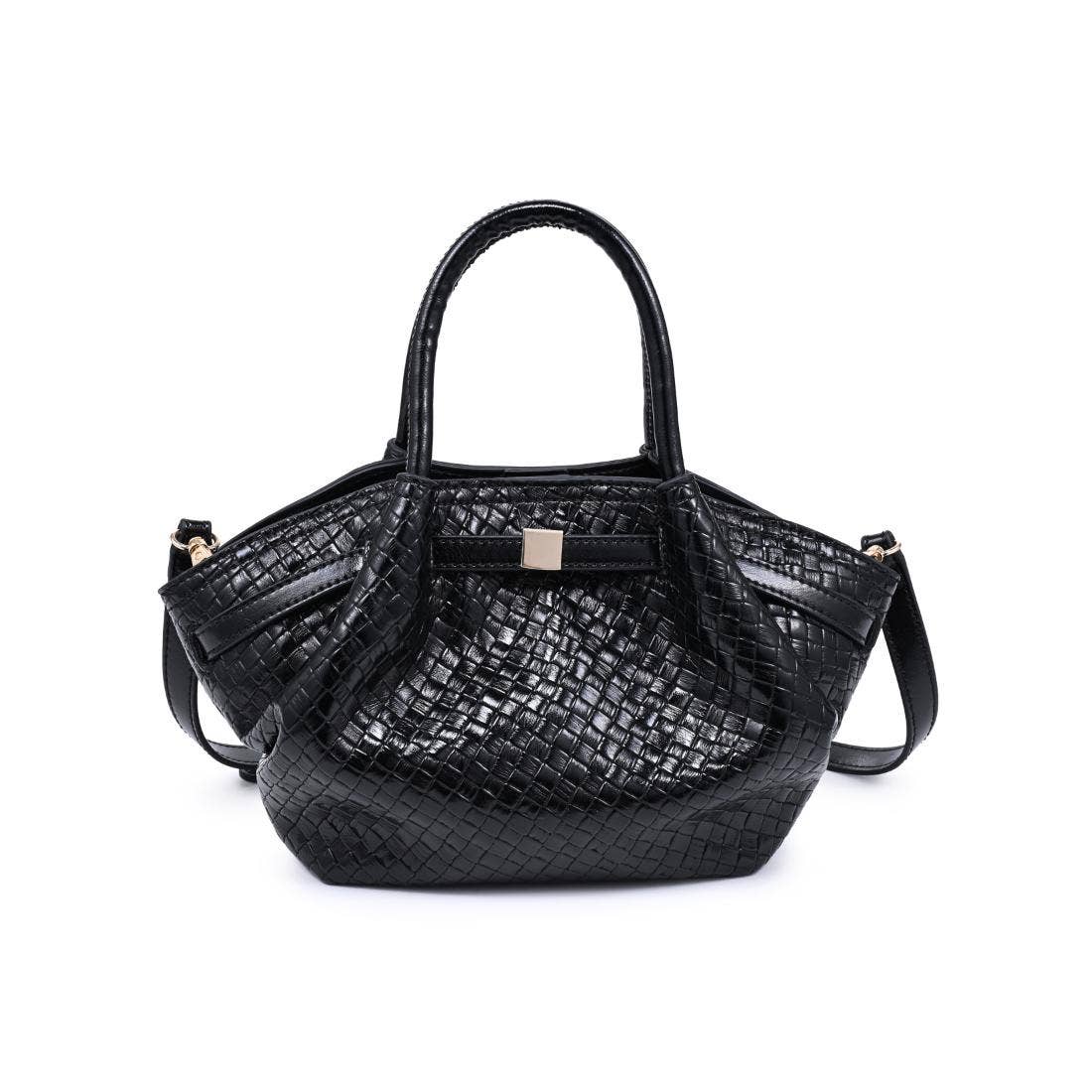 Selena - Embossed Woven Crossbody: Black