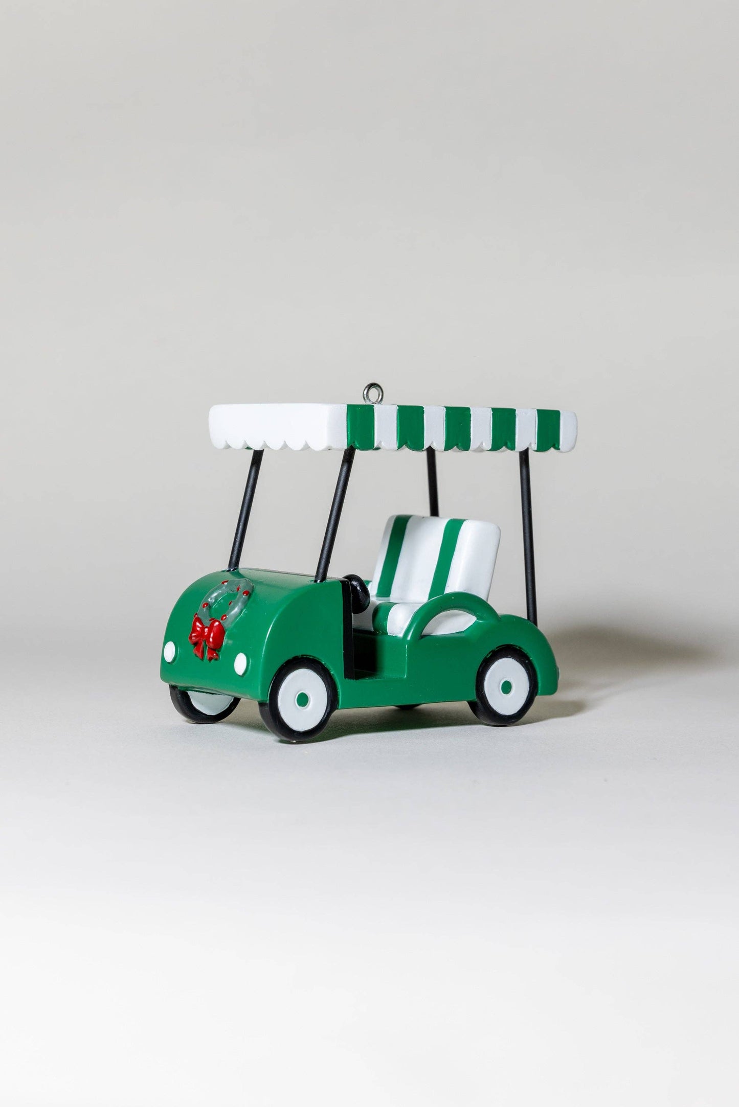 Golf Cart Ornament: Green & White