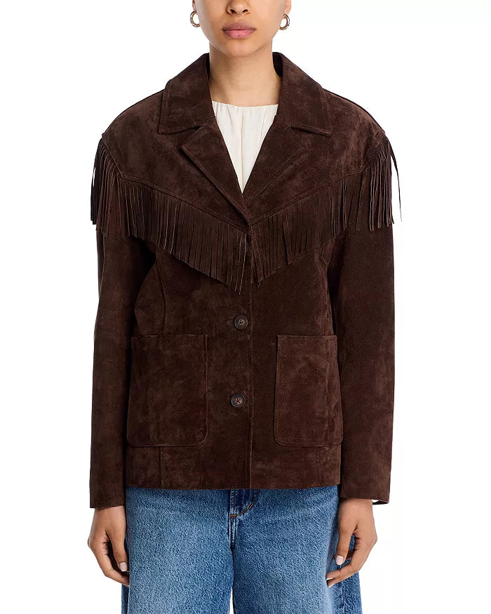 BLANK NYC Suede Fringe Jacket