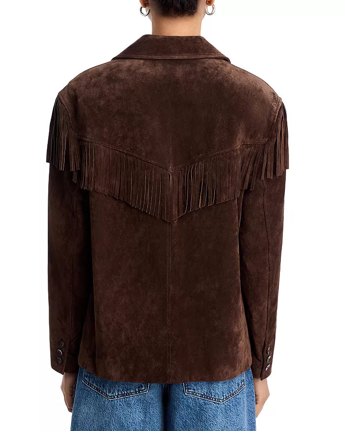 BLANK NYC Suede Fringe Jacket