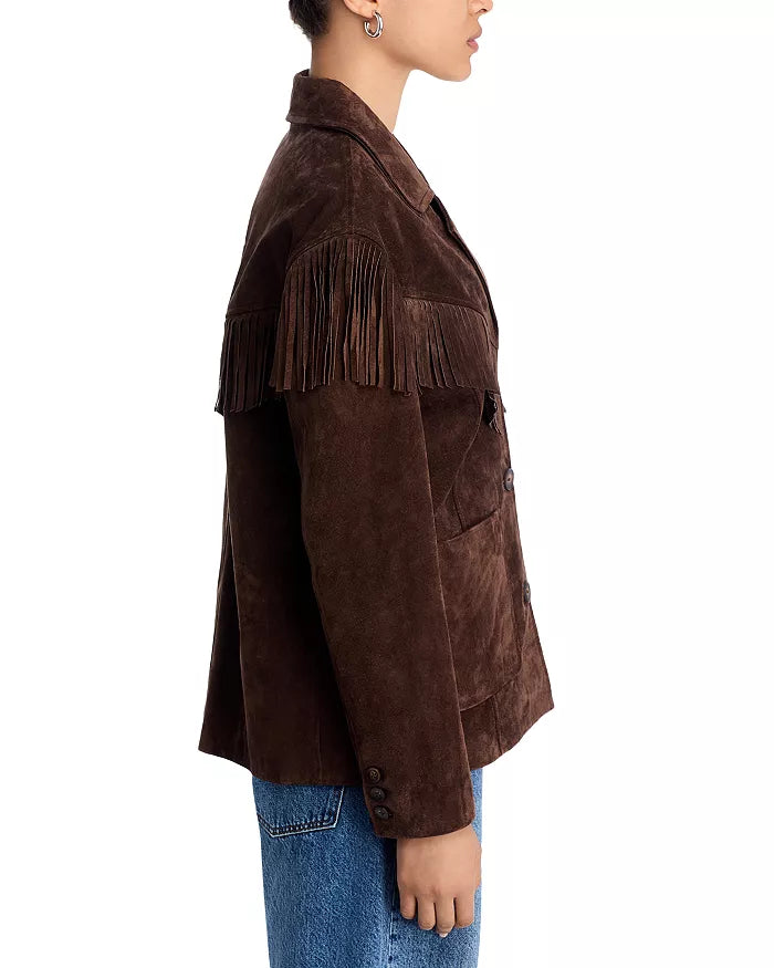 BLANK NYC Suede Fringe Jacket
