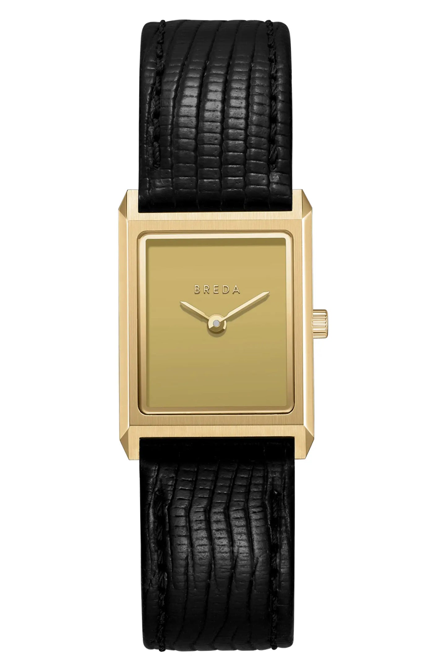 Small Virgil Leather Strap Tank Watch, 20mm x 26mm