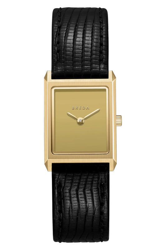 Small Virgil Leather Strap Tank Watch, 20mm x 26mm