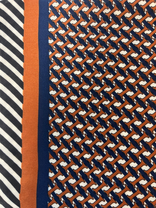 The Meridian Scarf- Navy & Green