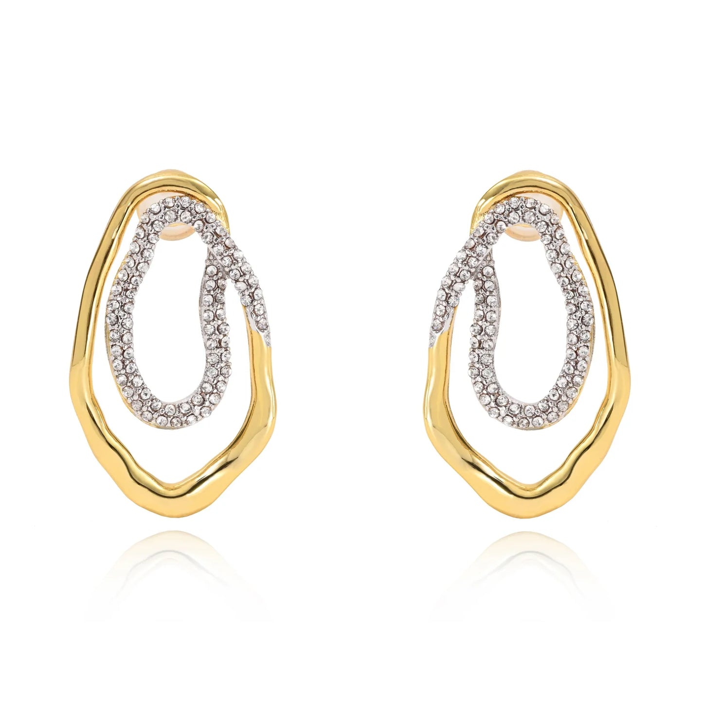 Harper Two Tone Pave Earrings