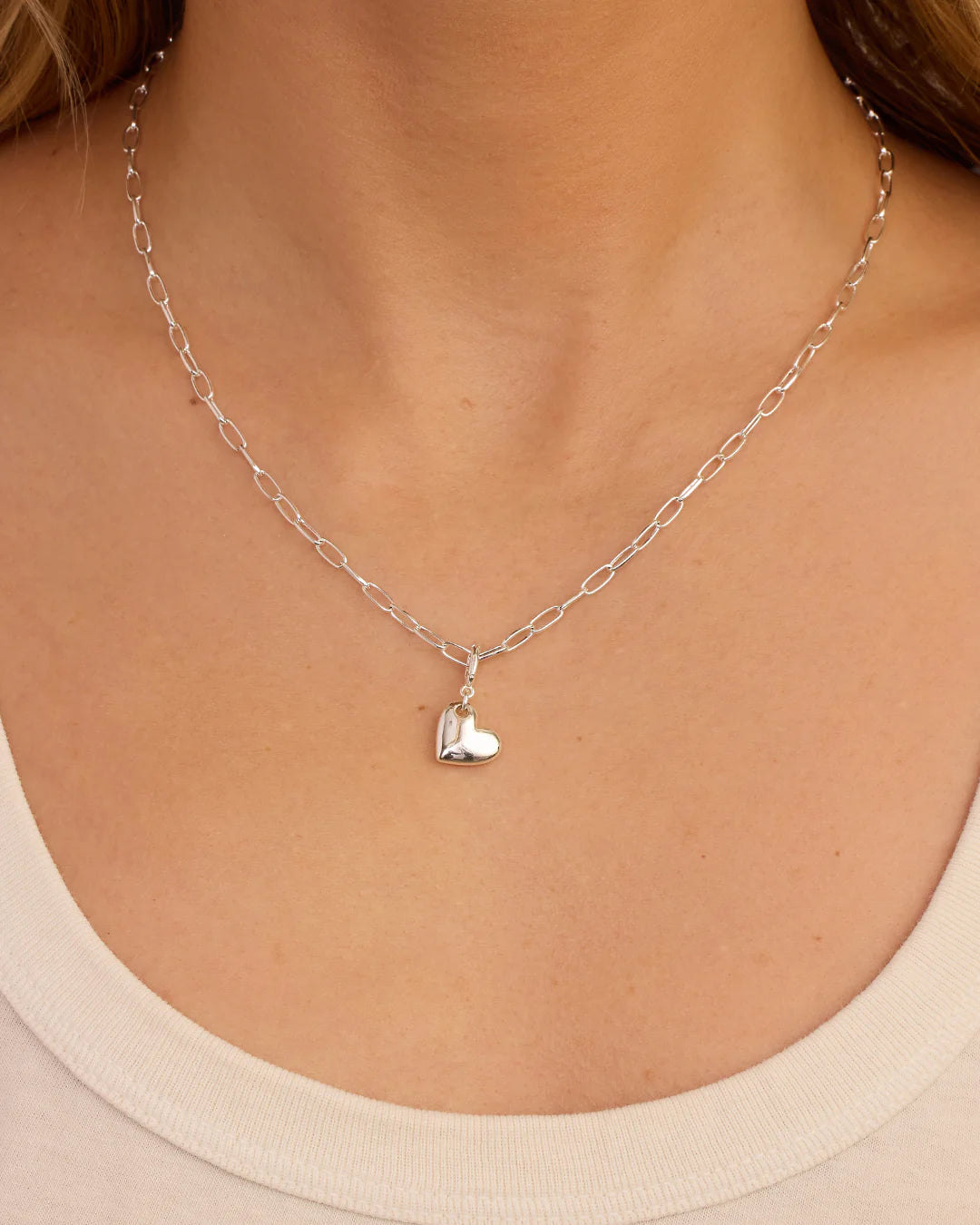 Lou Heart Parker Charm Silver
