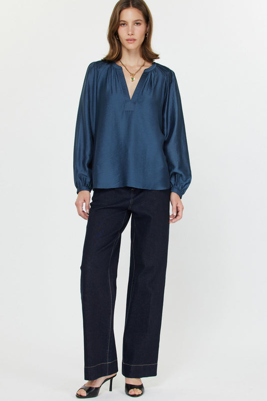 Sapphire Split Neck Blouse