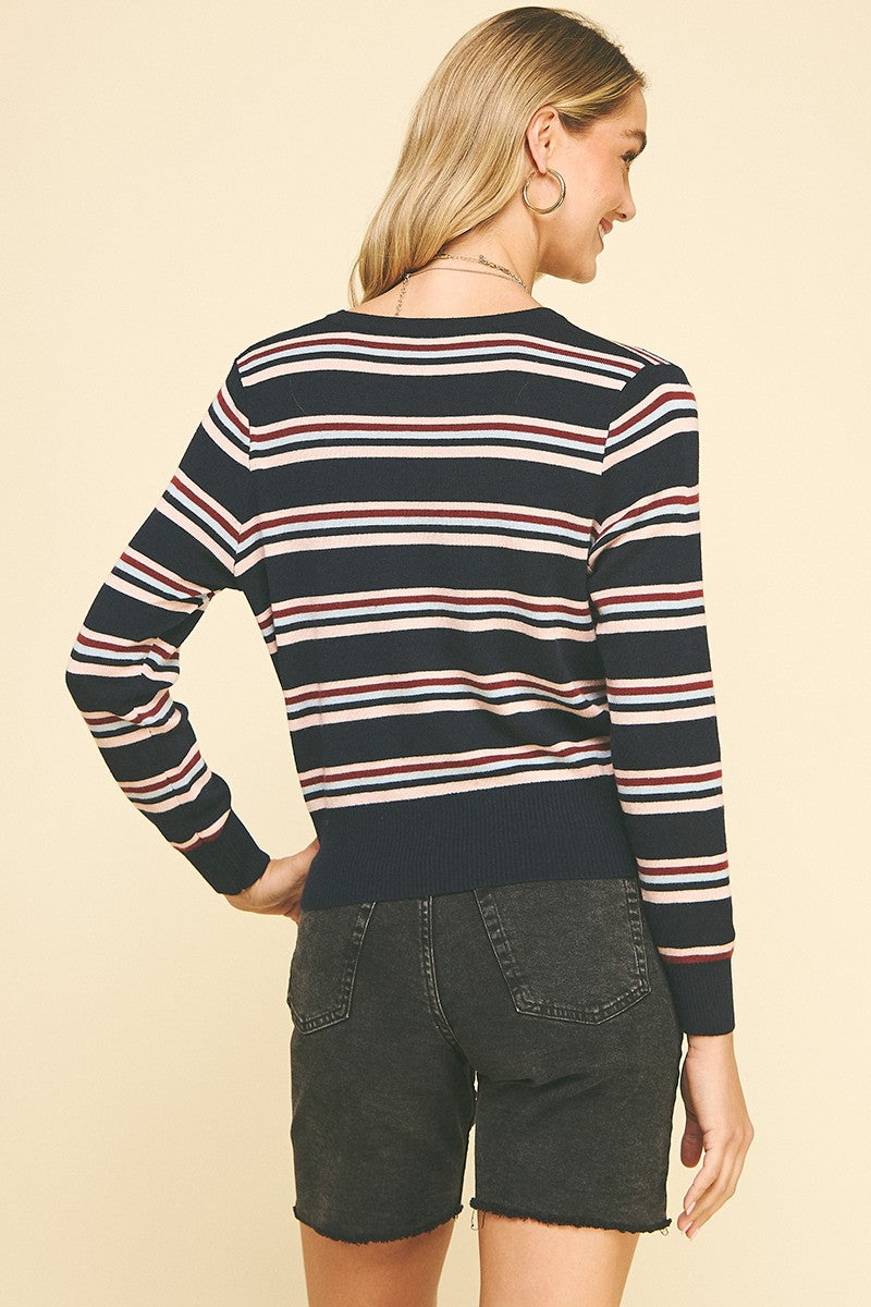 Nina Striped Cardigan