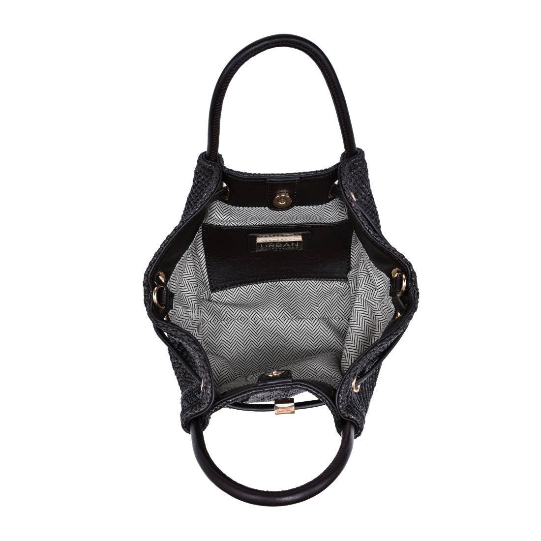 Selena - Straw Crossbody: Natural Black