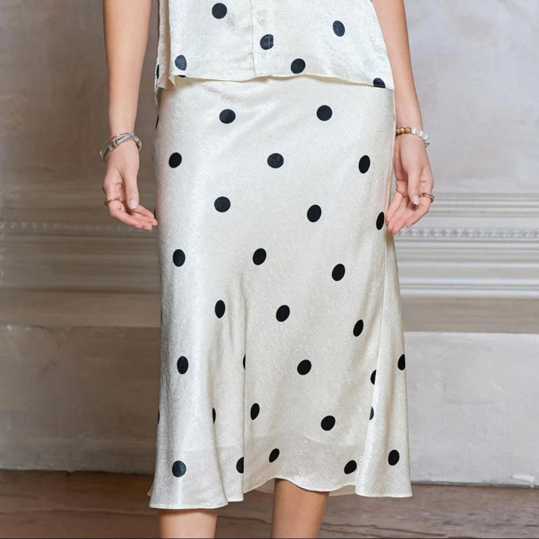 Polka Dot Midi Skirt