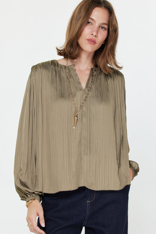 Moss Pleated Blouse