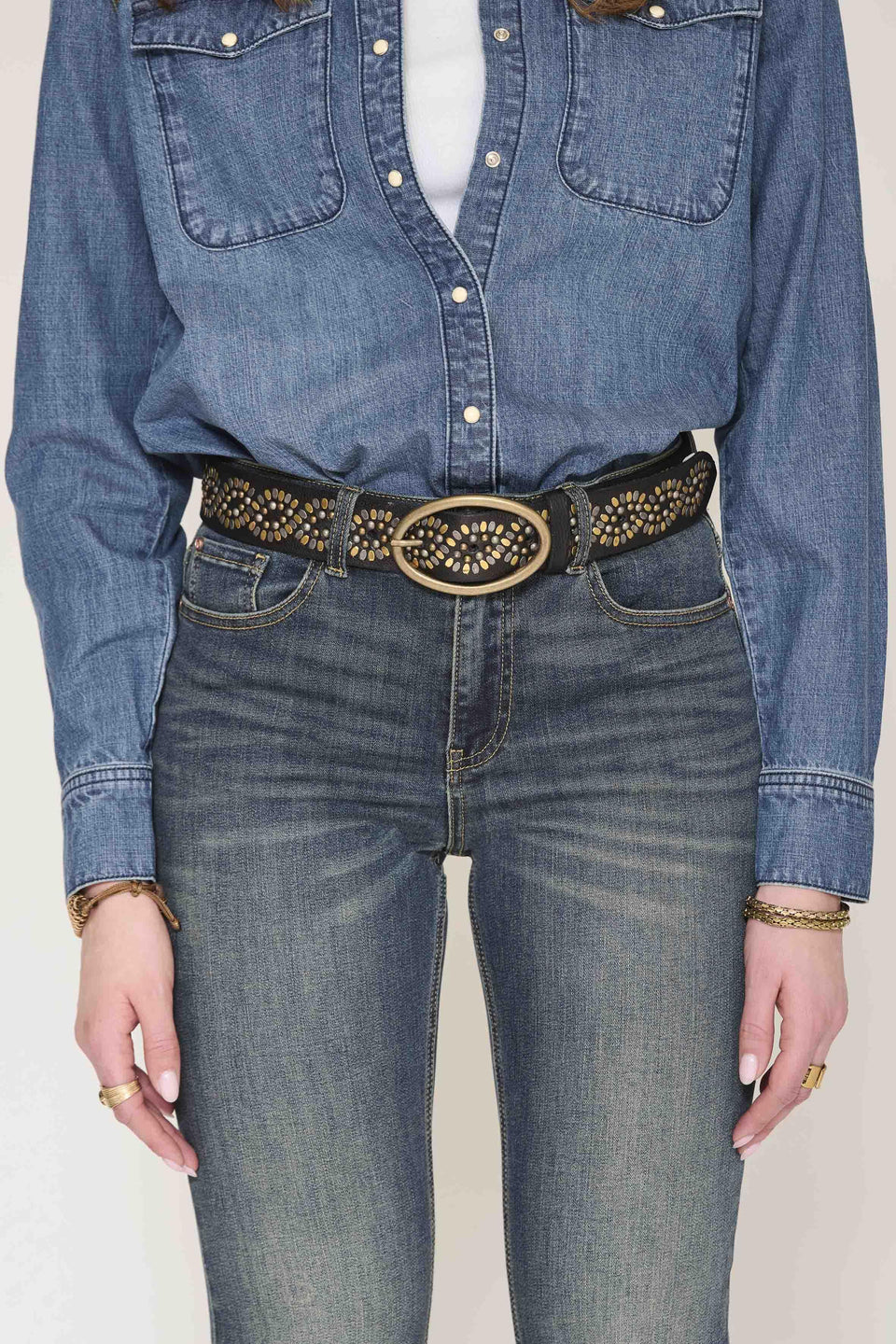 Duha Studded Leather Belt