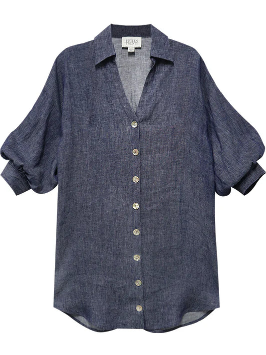 Phoebe Lantern Sleeve Shirtdress