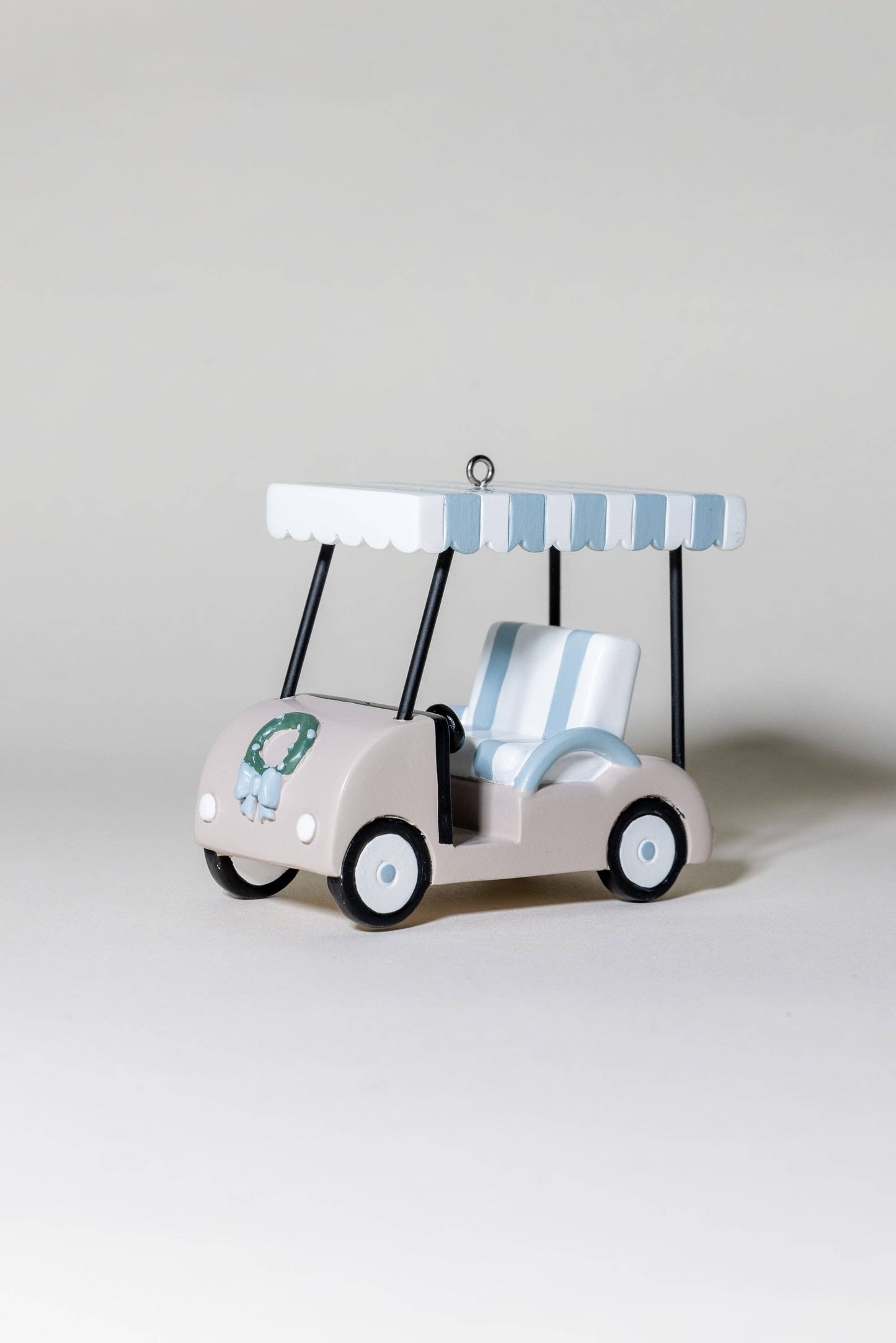 Golf Cart Ornament: Green & White