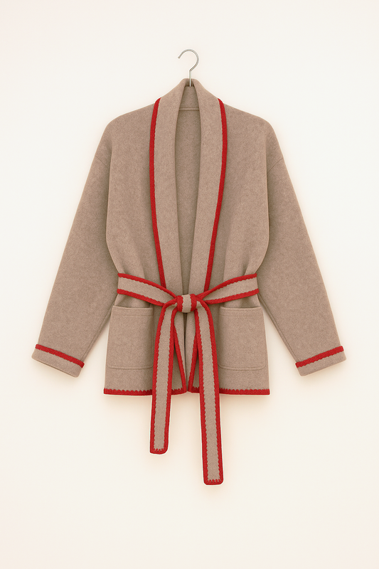 Oatmeal Whipstitch Cardigan