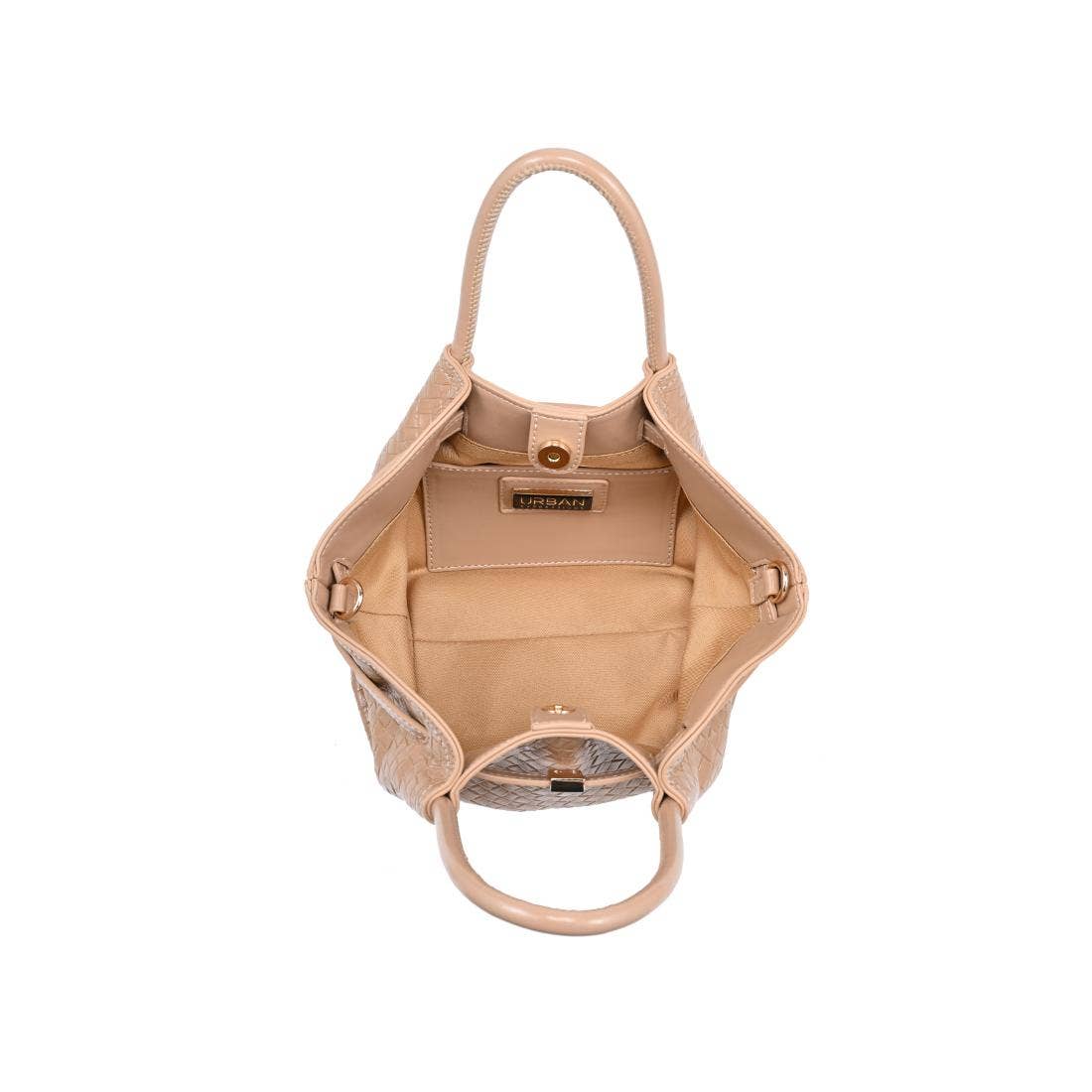 Selena - Embossed Woven Crossbody: Cognac