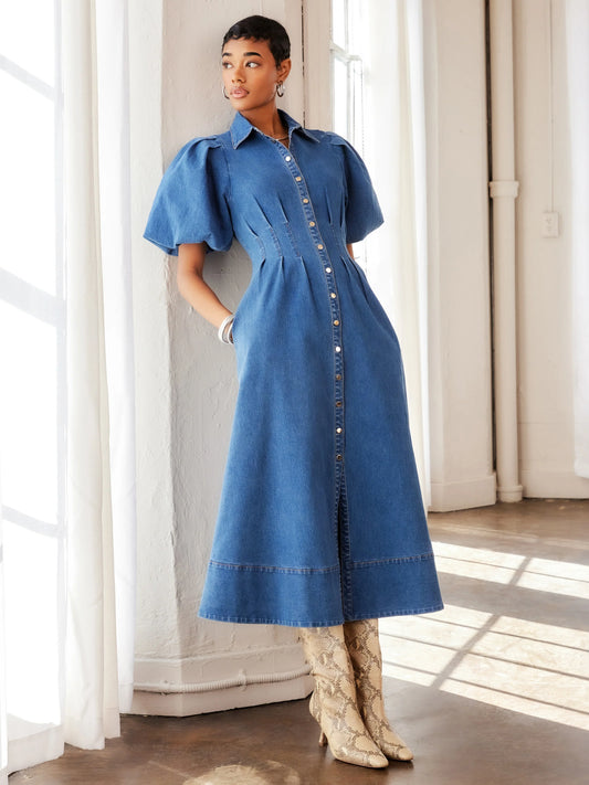 Esme Denim Midi Dress