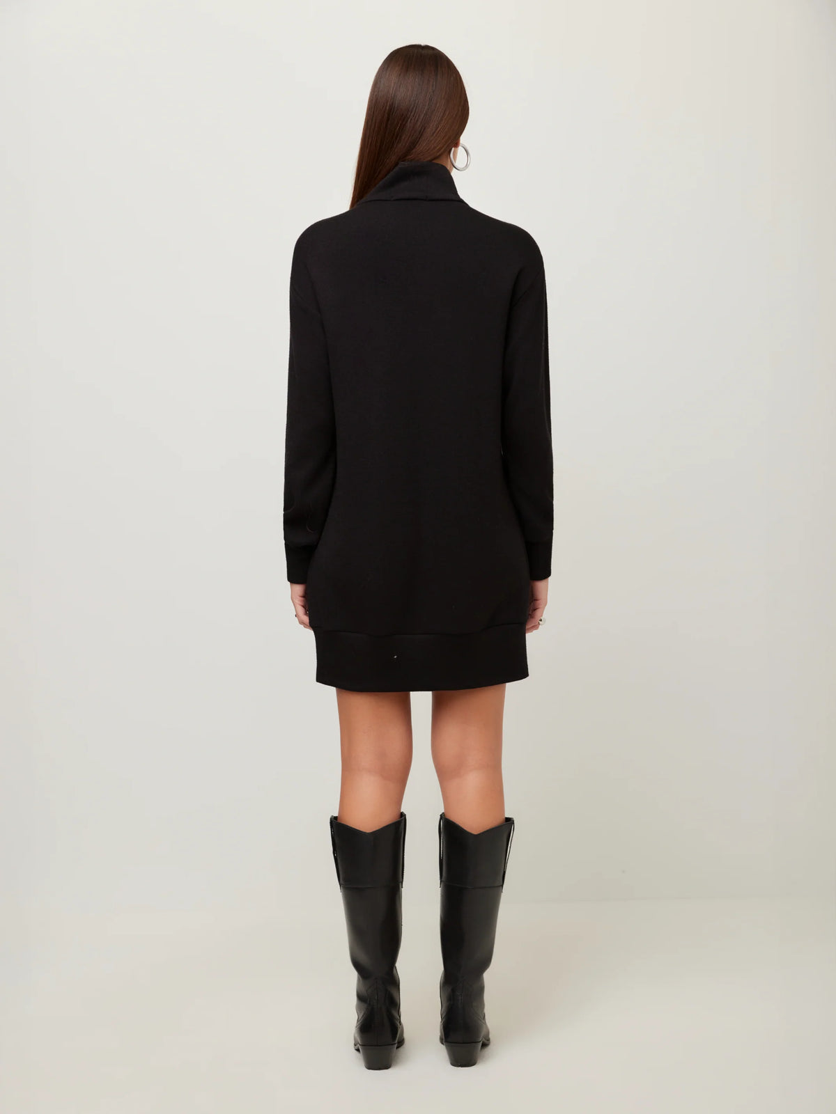 Claylee Crossover Turtleneck Dress