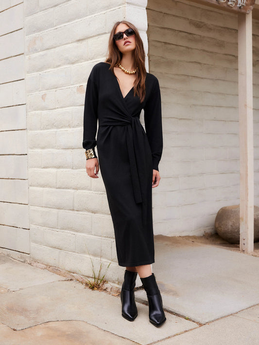 Raya Wrap Sweater Dress