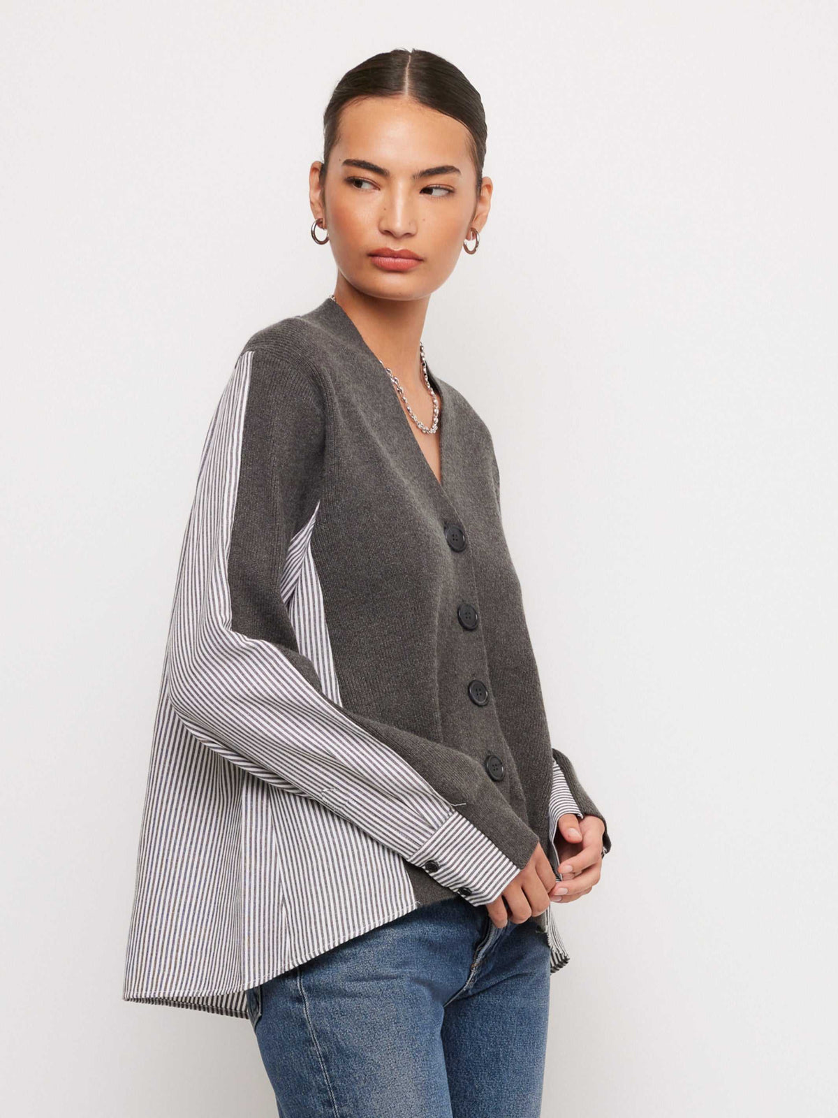 Celine Mixed Media Cardigan