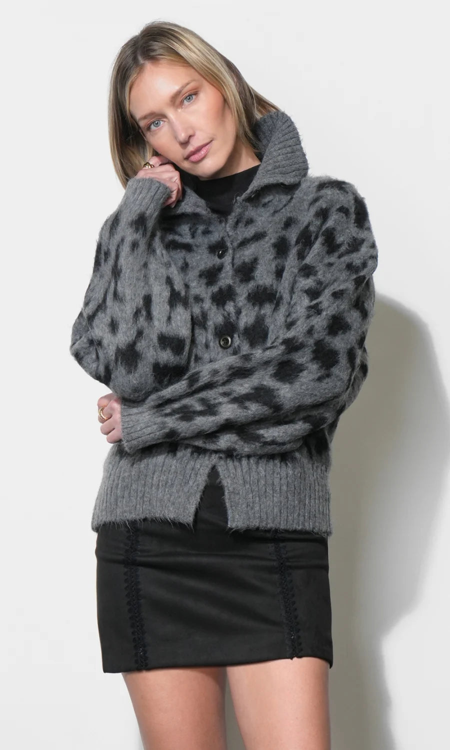 Paloma Ultra Soft Shaggy Funnel Neck Cardigan