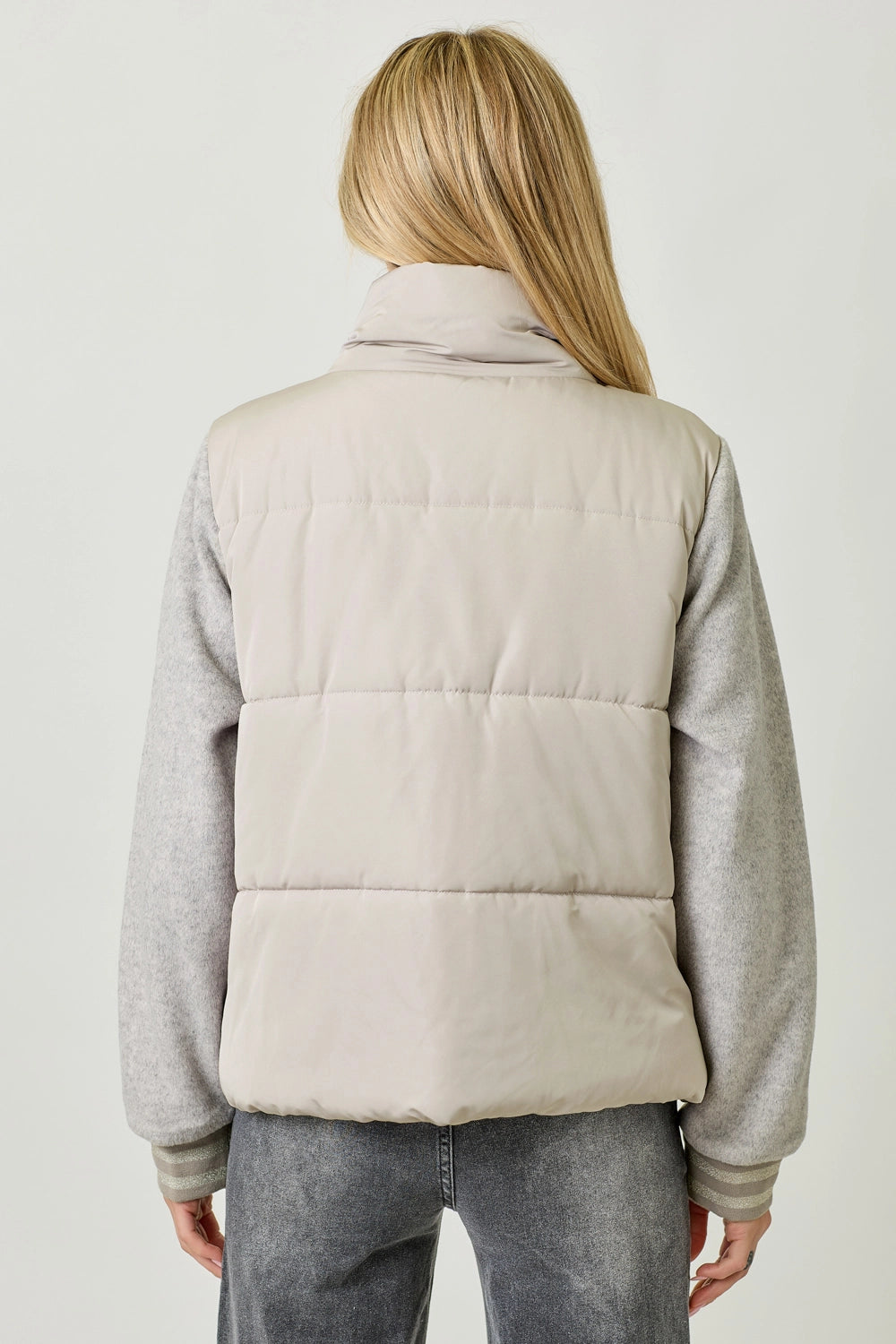 Mixed Media Puffer Jacket