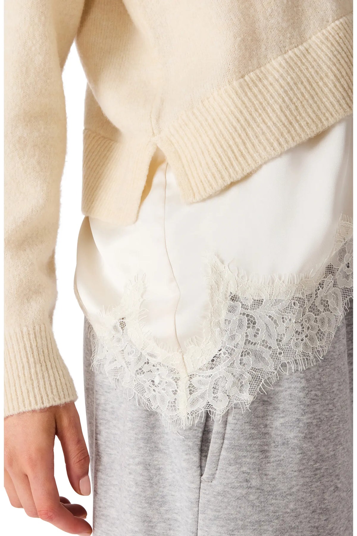 Aries Lace Hem Sweater